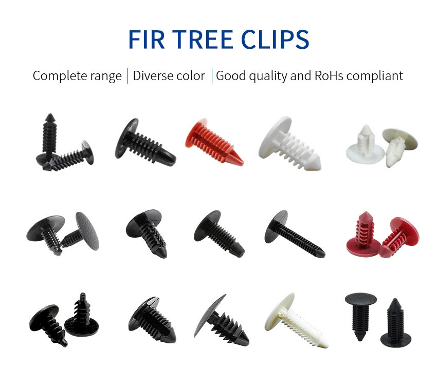 Gl153 Plastic Xmas Pin Tree Rivet Nylon Fir Tree Shaped Barbed Automobile Snap Clip Rivet
